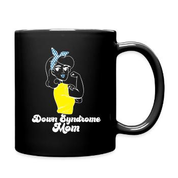 Down Syndrome Mom Awareness Rosie The Riveter - Tasse einfarbig - Schwarz - Rechts