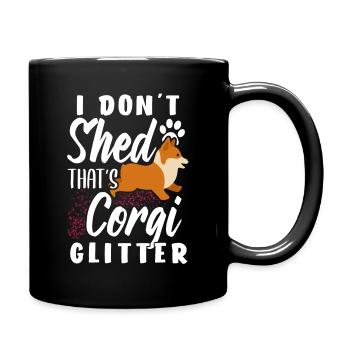 Paillettes de corgi - Mug uni - noir - Droite