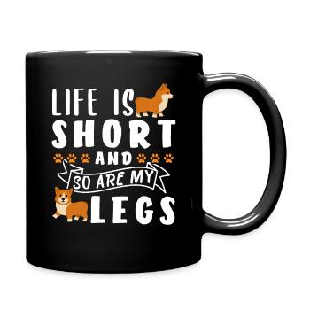 Corgi Beine Geschenk - Tasse einfarbig - Schwarz - Rechts