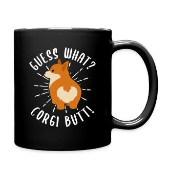 Corgi Po Geschenkidee - Tasse einfarbig - Schwarz - Rechts