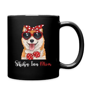 Shiba Inu Shirt Frauen Mutter Hundeshirt Shiba Inu - Tasse einfarbig - Schwarz - Rechts