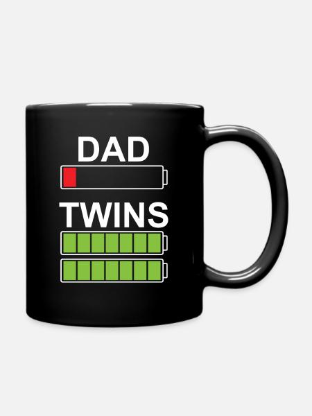Dad Twins Vater von Zwillingen Spruch Papa - Tasse einfarbig - Schwarz