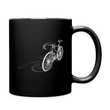 Silhouette de vélo de route avec design d'ombre - Mug uni - noir - Droite