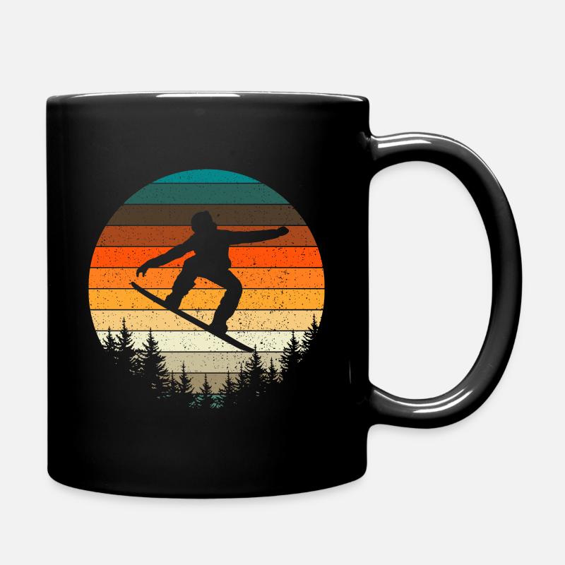 Vintage Snowboard Snowboarder - Tasse einfarbig - Schwarz
