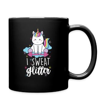 I Sweat Glitter Unicorn Workout Haltérophilie Gym - Mug uni - noir - Droite