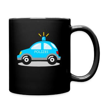Kinder Polizei - Geschenk - Tasse einfarbig - Schwarz - Rechts