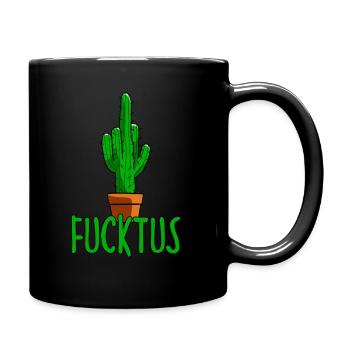 Kaktus Fucktus Spruch Geschenk - Tasse einfarbig - Schwarz - Rechts