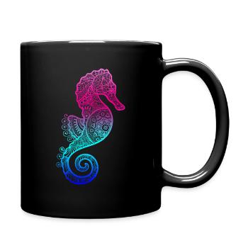 Cadeau d'animaux marins hippocampes pour aquarium - Mug uni - noir - Droite