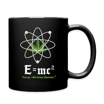 Relativity theory: energy = weed cannabis smoke - Full Colour Mug - black - Right