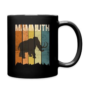 Vintage Sunset Mammuth Tier Geschenk - Tasse einfarbig - Schwarz - Rechts