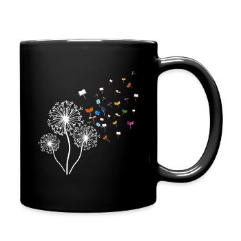 Dandelion Books Dandelion Fly Reading - Full Colour Mug - black - Right