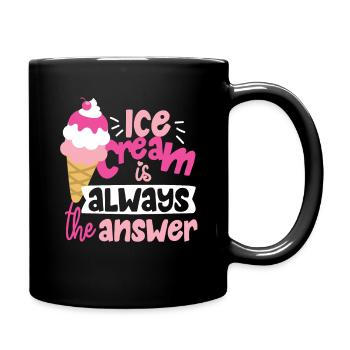 Crème glacée cornet de crème glacée réponse - Mug uni - noir - Droite