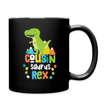 Cousin Cousin Saurus Rex Cousinsaurus - Full Colour Mug - black - Right