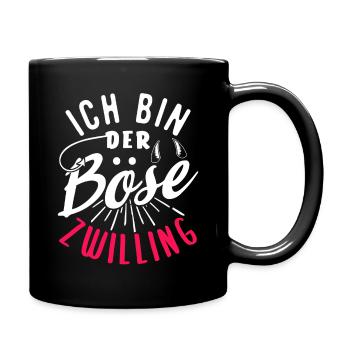 Ich bin der böse Zwilling - Tasse einfarbig - Schwarz - Rechts