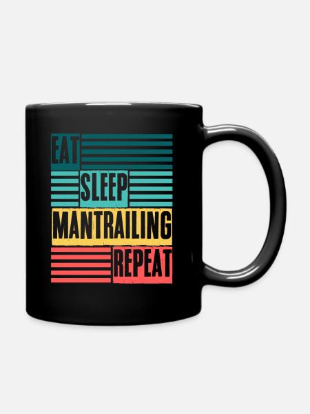 Mantrailing mantrailer dog sport saying - Full Colour Mug - black