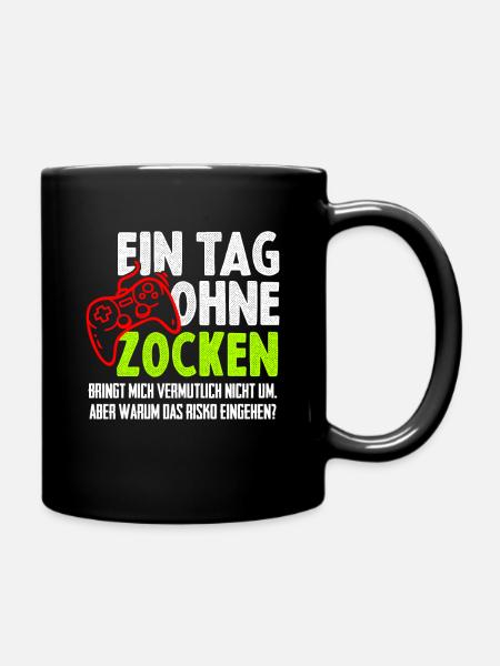 Gamer Zocken Zocker PC Konsole Teenager - Tasse einfarbig - Schwarz