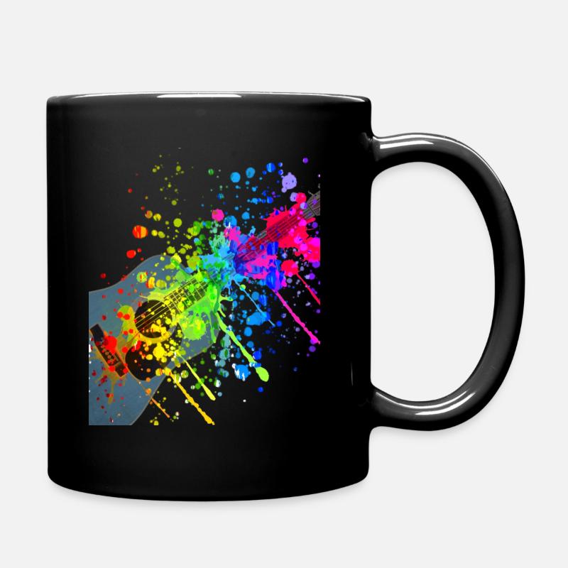 Guitare - taches de peinture - Mug uni - noir