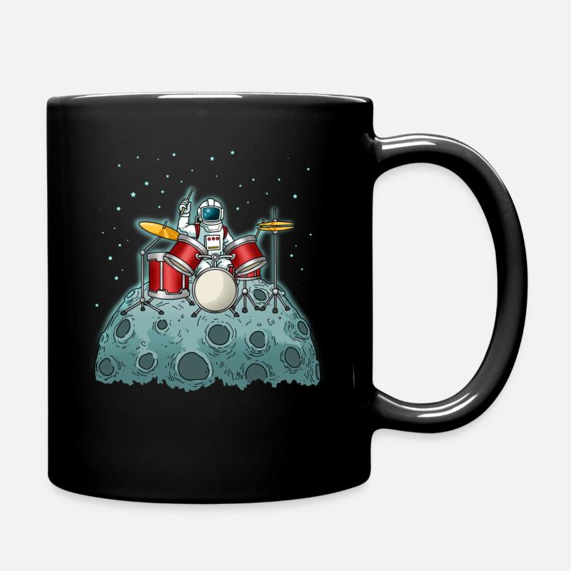 Drummer Shirt Enfants Astronaute Drums Batterie - Mug uni - noir