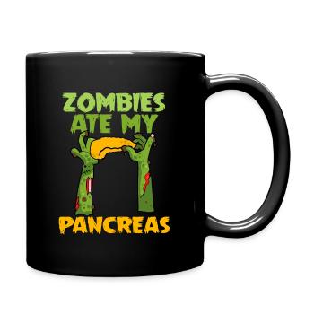 Zombies Ate My Pancreas Type 1 Diabetes Awareness - Tasse einfarbig - Schwarz - Rechts