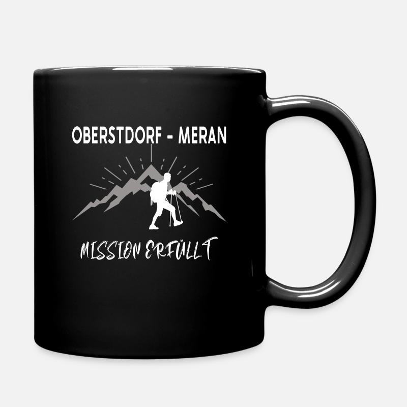Fernwanderweg E5 Oberstdorf Meran Design - Tasse einfarbig - Schwarz