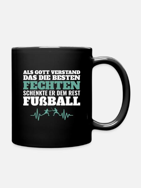 Fechten Fechter Verein Fußball Herzschlag Frequenz - Tasse einfarbig - Schwarz