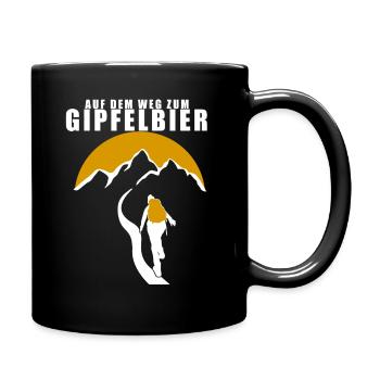 Klettern lustiger Bier Spruch - Tasse einfarbig - Schwarz - Rechts
