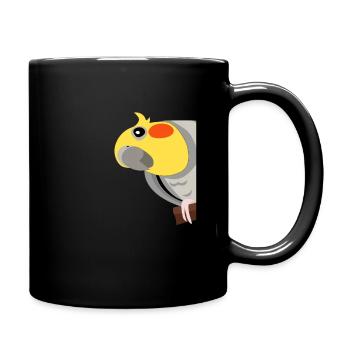 Cockatiel cute parrot - Full Colour Mug - black - Right