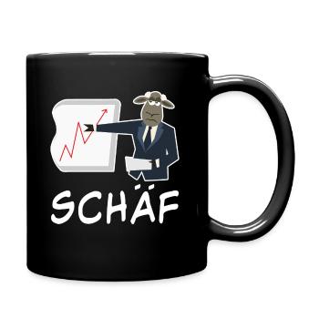 Schaf lustiger Chef Wortspiel Spruch - Tasse einfarbig - Schwarz - Rechts