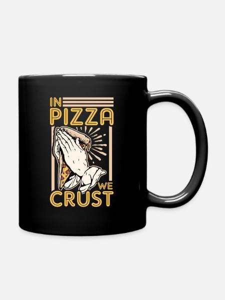 Dans Pizza We Crust Funny Pizza Pun - Mug uni - noir