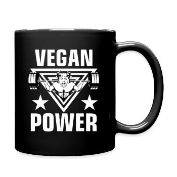 Bodybuilder Motivation - Vegan Power - Full Colour Mug - black - Right
