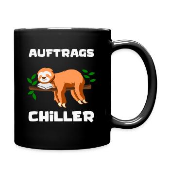 Faultier relaxed - Auftrags Chiller - Tasse einfarbig - Schwarz - Rechts