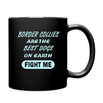 Border collie fille femmes chiot maître - Mug uni - noir - Droite