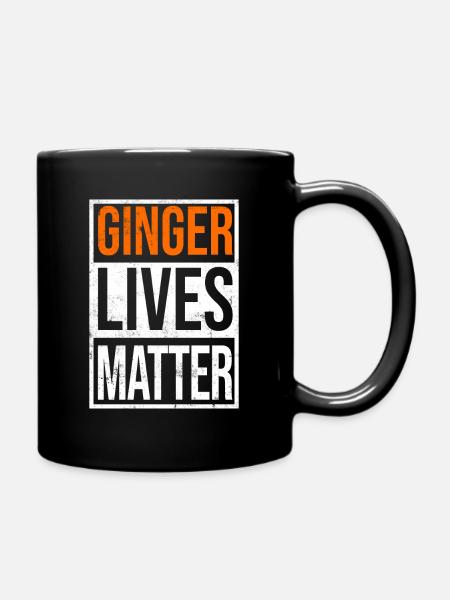 Funny Ginger Lives Matter Redhead Red Hair Quote - Full Colour Mug - black