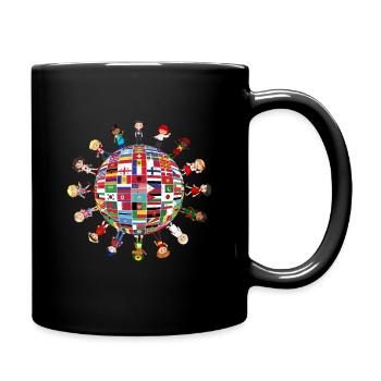 Kulturelle Vielfalt Kinder Rund Um Den Globus - Tasse einfarbig - Schwarz - Rechts