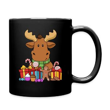 Weihnachtsgeschenke Elch Shirt Weihnachtsbaum Elch - Tasse einfarbig - Schwarz - Rechts