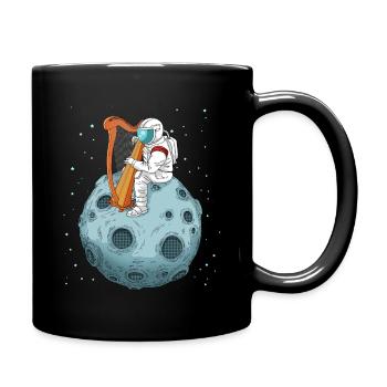 Harfe Geschenk Musik Harfenmusik Harfenspieler - Tasse einfarbig - Schwarz - Rechts