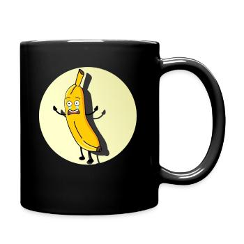 Motif de blague de bananes RDA et Ossi - Mug uni - noir - Droite
