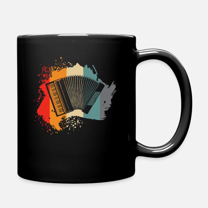 Akkordeon - schönes retro Design - Tasse einfarbig - Schwarz