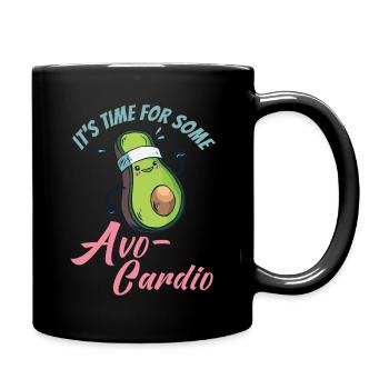 It's time for some Avo-cardio Fitness Avocado - Tasse einfarbig - Schwarz - Rechts