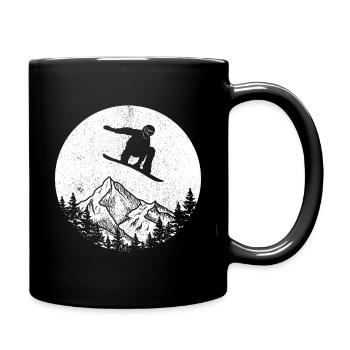 Snowboard Tricks Design für Freestyle Snowboarder - Tasse einfarbig - Schwarz - Rechts