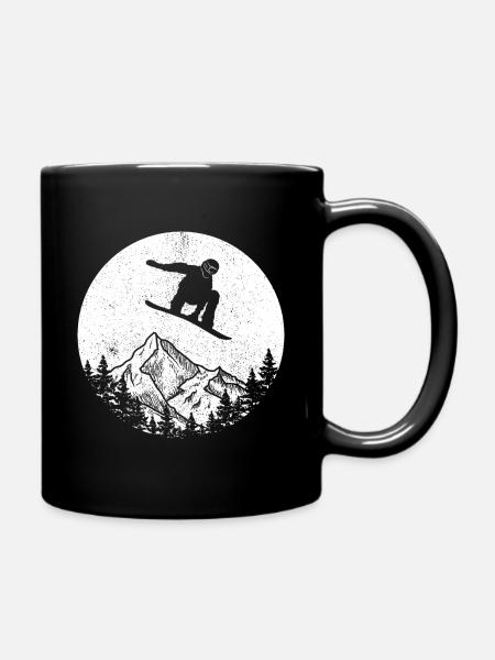Snowboard tricks design for freestyle snowboarders - Full Colour Mug - black