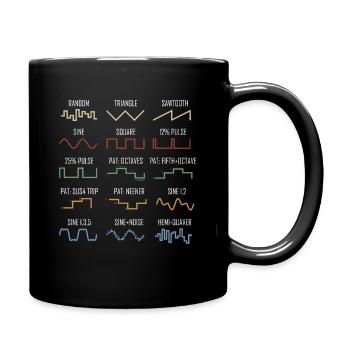 Synthesizer Vintage Waveform Retro Nerd - Tasse einfarbig - Schwarz - Rechts