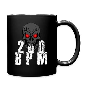 Gabber Hakken Uptempo 200 BPM skull - Full Colour Mug - black - Right