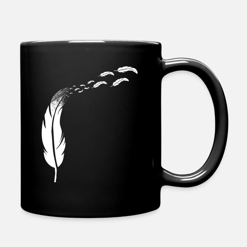 Feder Federschmuck - fliegende Federn - Tasse einfarbig - Schwarz