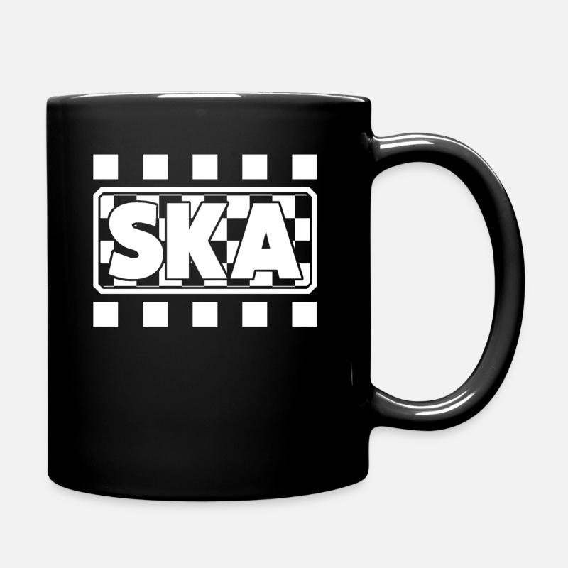 Ska Music chessboard logo - Full Colour Mug - black