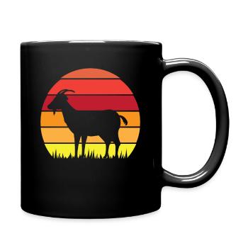 Retro Vintage Sunset Goat Life - Tasse einfarbig - Schwarz - Rechts