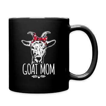 Goat Mom Bandana Face - Tasse einfarbig - Schwarz - Rechts