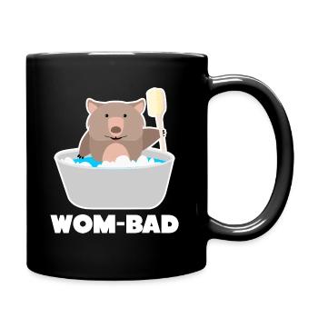 Wombat badet in Badewanne - lustig - Tasse einfarbig - Schwarz - Rechts
