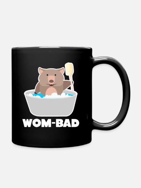 Wombat badet in Badewanne - lustig - Tasse einfarbig - Schwarz