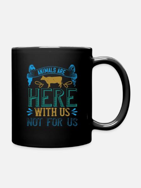 Vegan saying - gift for vegans - Full Colour Mug - black